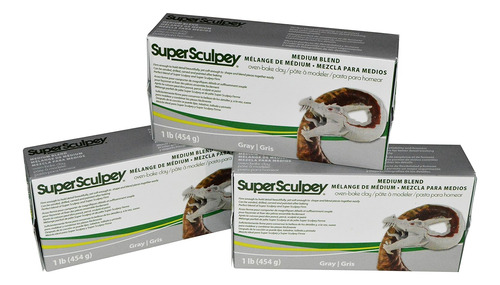 Super Sculpey Medium Blend Grey Oven-bake Clay - Mezcla...