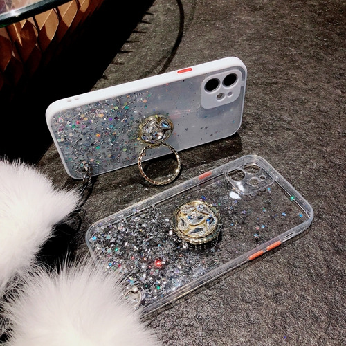 Funda Para Teléfono Samsung Galaxy A73 5g/a04/s23 Con Soporte Anular Y Correa Para La Muñeca, Funda Con Purpurina