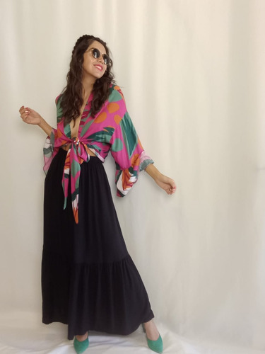 Kimono Gina De Voile Rayon Para Mujer