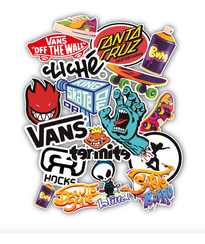 Calcos Stickers Skate Skater 3 Planchas 45 Calcos!