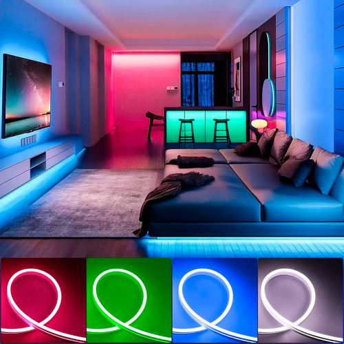 Tira De Luces Led Neon Flexible 5 M Rosa Flour