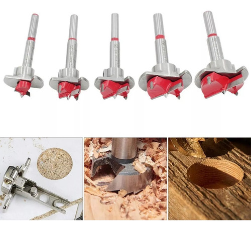 Fresas Brocas De Rauter Avellanador Hinged Bits 15-35mm 5 Pz