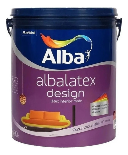 Látex Interior Albalatex Colores 1lts Color Violeta Estelar