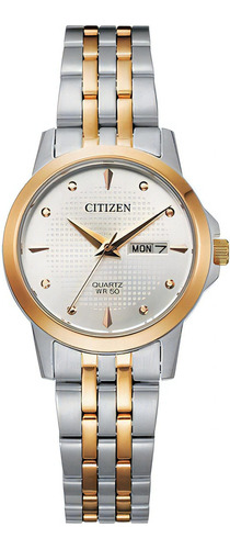 Citizen Lady Two Tone Quartz Eq0605-53a ........... Dcmstore Color De La Correa Oro Y Plata Color Del Bisel Oro Y Plata Color Del Fondo Plata