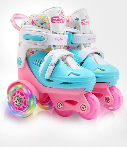 Patines Ajustables Para Niñas Con Ruedas Led Talla 5