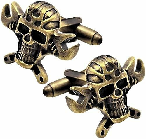 Skull Cross Wrenches Vintage Car Motorcycle Mechanic Gemelos