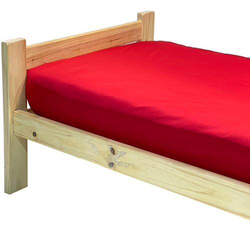 Sabanas 1 Plaza Ajustable 135 X 240 Cm Pack X3 Poliester Color Rojo Diseño De La Tela Liso
