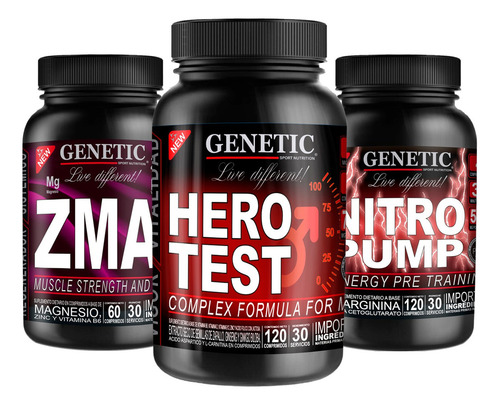Aumenta Libido Potencia Sex Hero Test Nitro Pump Zma Genetic Sabor Sin Sabor