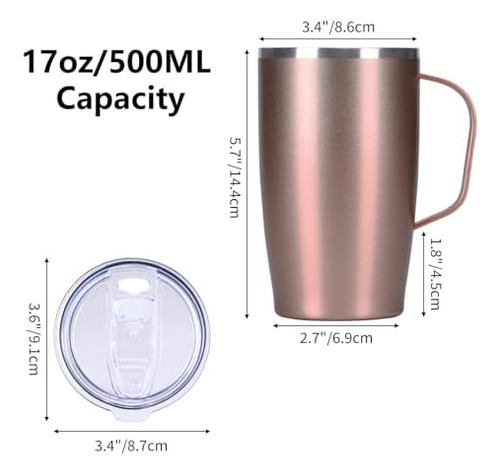 Taza De Café Aislada De 17 Oz Con Tapa, Taza De Café De Viaj