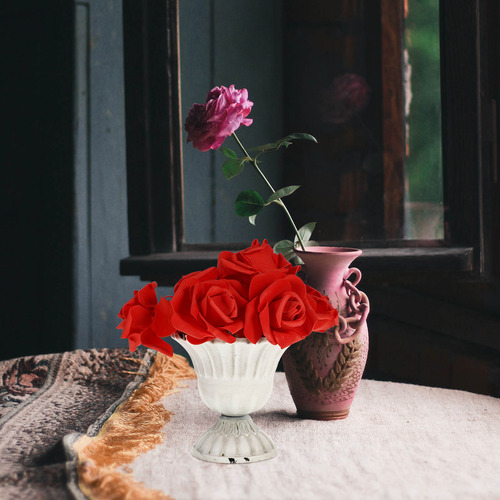 Jarrón Decorativo Vintage, Mesa De Comedor, Flores, Contened