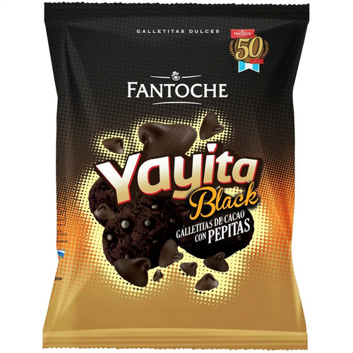 Imagen 1 de 6 de Galletitas Yayita Black De Cacao Con Pepitas 250g Fantoche