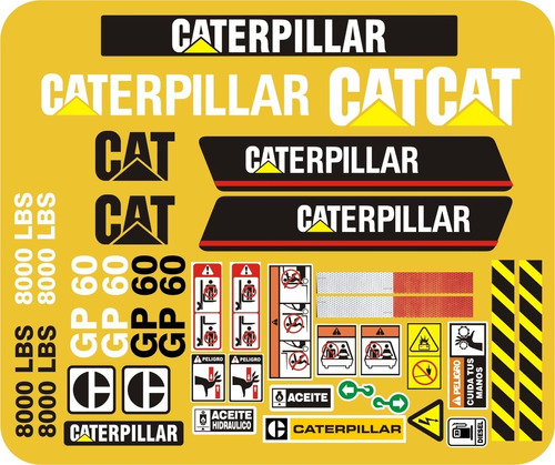 Calcomanías Para Montacargas Cat Gp60 8000 Lbs Opcion 1 