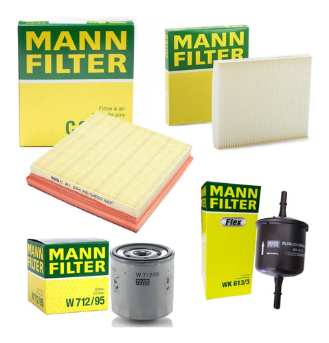 Kit Filtros Aire Aceite Cabina Gas Mann P/ Vw Crossfox 16-20