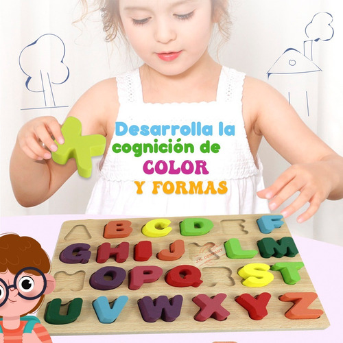 Rompecabezas Juguete Didactico Madera Numeros Letras M-092