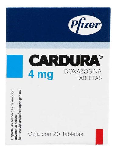 Cardura 4mg Tabletas Con 20  Mesilato De Doxazosina
