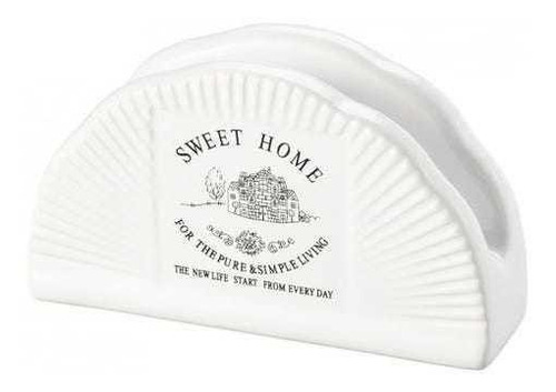 Imagem 2 de 2 de Porta Guardanapos De Ceramica Sweet Home Lyor 13x14cm