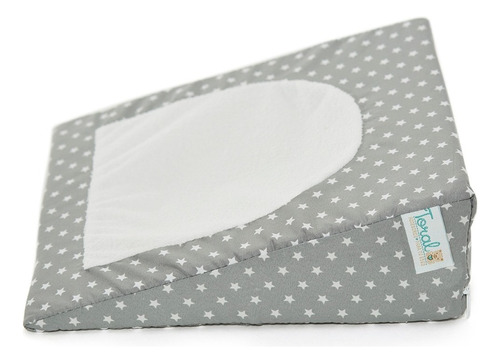 Almohada Antireflujo Para Bebés Toral Antifluido Color Gris Con Estrella