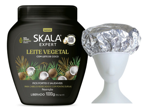 Leite Vegetal Skala Mascara Vegana 1kg + Gorro Aluminio