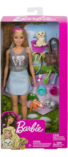 Muñeca Barbie Vamos De Picnic Animales Y Accesorios Oferta