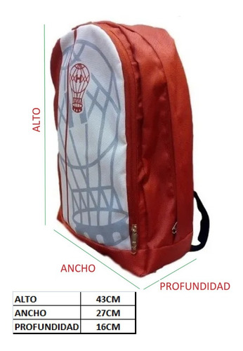 Imagen 4 de 4 de Mochila Globo Huracán Rojo E1blgr