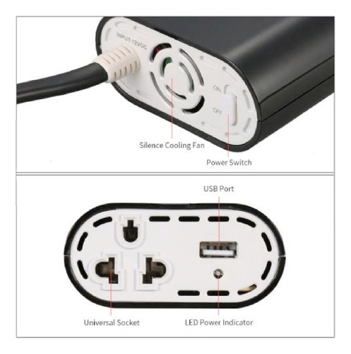 Mini Inversor Voltaje Auto Corriente 12v / 220v Usb 200w