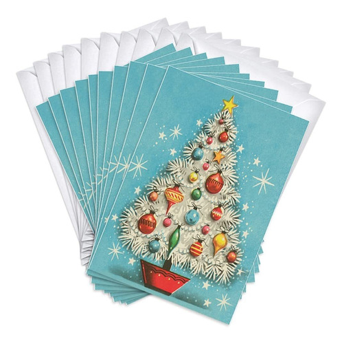 Vintage Retro Christmas Boxed Greeting Card Multipack S...