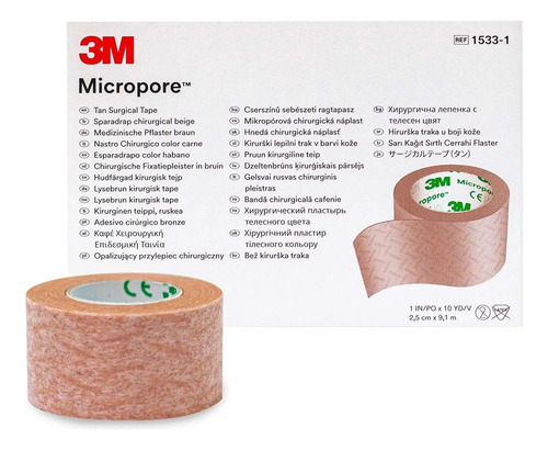 Cinta Quirúrgica Micropore Piel 1533-1 3m Caja Con 12 Pzas