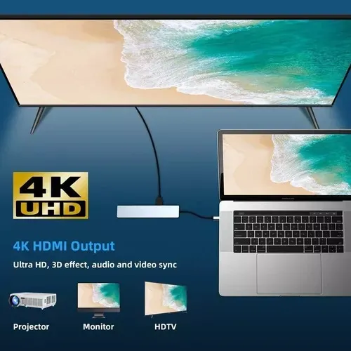 Hub 7 En 1 Usb-c 3.0 Usb-2*2 Pd Hdmi 4k Sd Micro Mac Pc