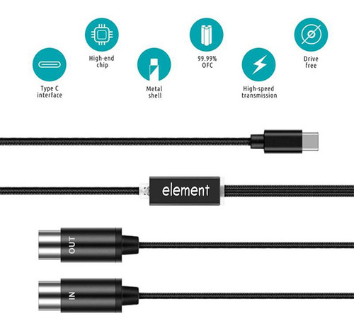 L Cable Midi A Usb C Tipo C Convertidor Midi Usb Con