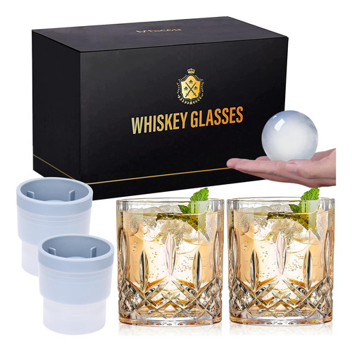 Set De 4 Vasos De Whisky Old Fashioned En Caja De Regalo
