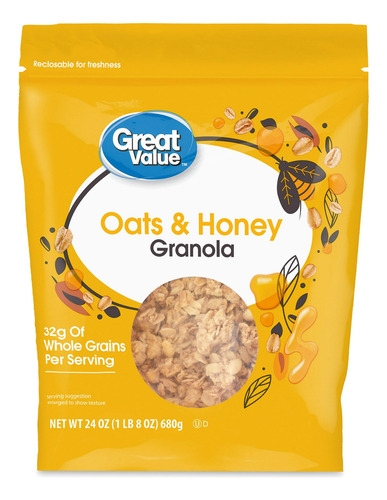 Granola Americana Avena Miel Great Value 680grs.