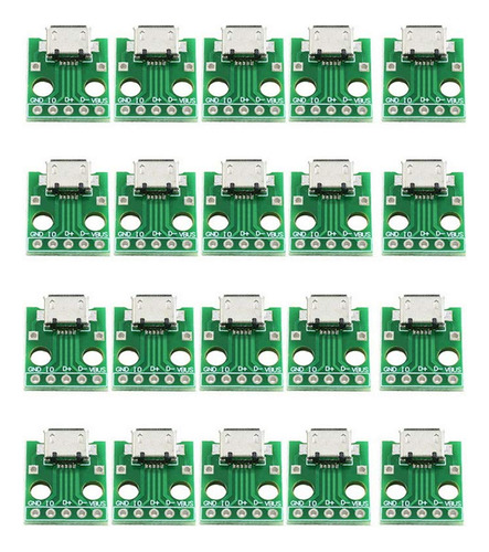 Daptador Micro Usb Dip 20 Pieza Un Conector Hembra 5 Pine