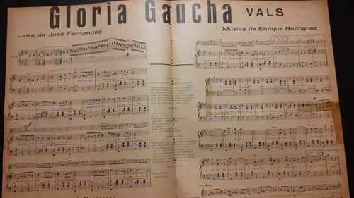 Imagen 5 de 5 de Gaucho Criollo Antigua Partitura Vals. 51927.