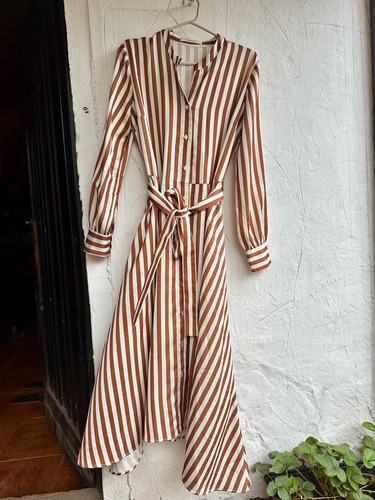 Vestido Awada Playero Camisero Túnica Con Lazo (Usado)