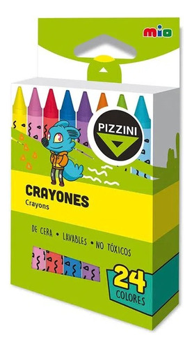 Crayones De Cera Pizzini Cortos X 24 Colores