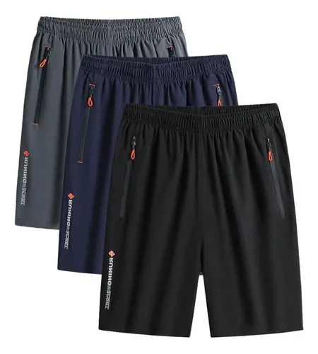 Kit 3 Bermudas Dry Fit De Seda Gelada | Esportivas Premium