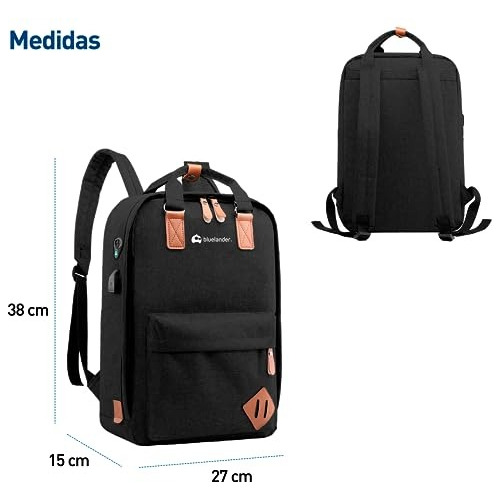 2 Mochilas Escolar Para Laptop Antirrobo 3 Piezas Casual Color Negro Diseño de la tela Lisa