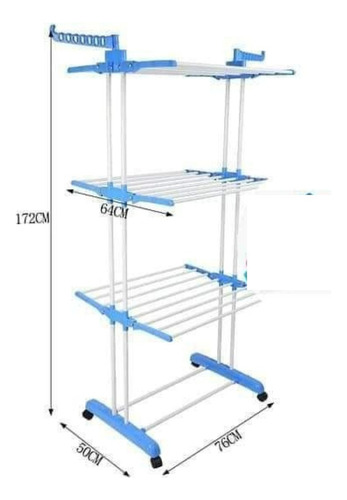 Tendedero Plegable De Ropa Perchero 3 Niveles Colgador Secad