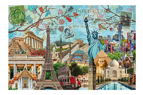Puzzle 5000 Peças Colagem De Cidades - Ravensburger - Imp
