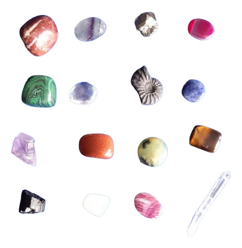 Set Coleccion De 16 Piedras Minerales Pequeñas 