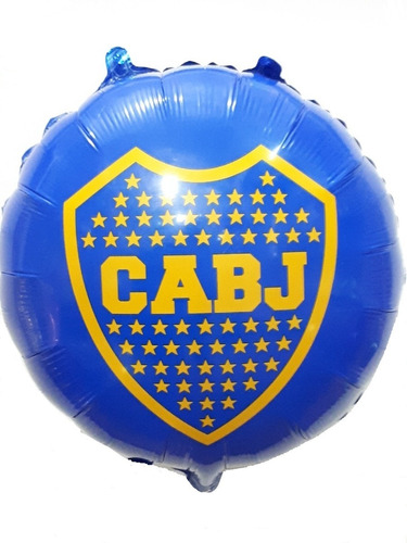 5 Globos Metalizados Pelota Escudo Boca  45 Cm Sin Soportes