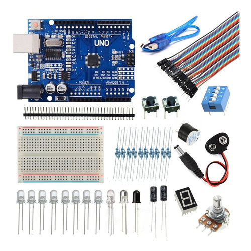 Imagen 2 de 2 de Kit Arduino Uno Basico 61 Piezas Electronica Estudiante