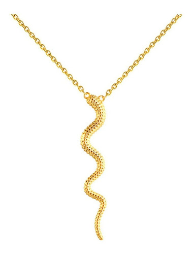 Collar Serpiente Acero Inoxidable Quirurgico Bañado Oro 18k