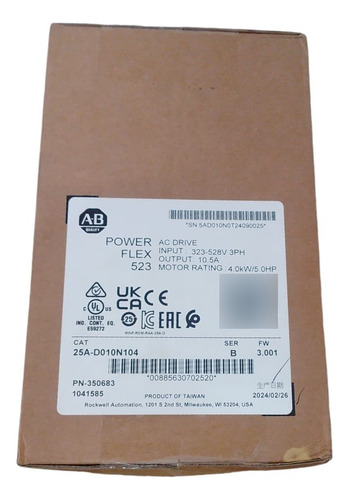 Allen Bradley 25a-d010n104 Variador Powerflex
