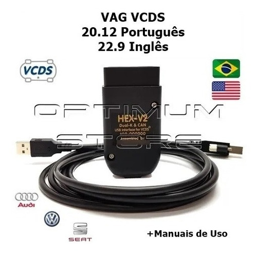 Scanner Cabo Vcds Vw Audi Vagcom Jetta A3 Golf Polo Up Gol - Obd2 - [ Última Versão ]