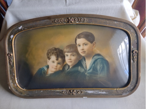 Antique,  Antiguo Y Hermoso Cuadro, Retrato De Niños.