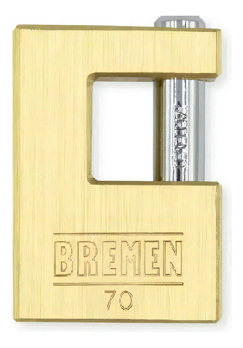 Candado Perno Horizontal 70mm De Bronce Bremen 7748 Color Dorado