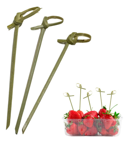 Espeto Bambu Aperitivo Decorativo Festas Nó 15cm Com 150 Uni Espeto Aperitivo Com No