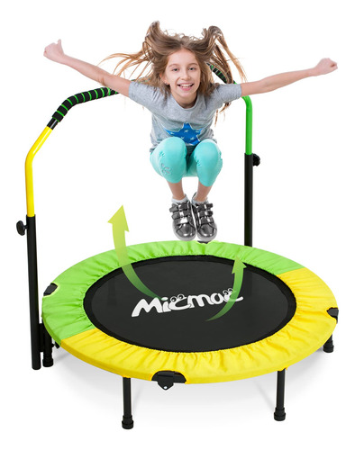 Mini Trampoln Plegable De 40 Pulgadas Con Mango De Esponja,