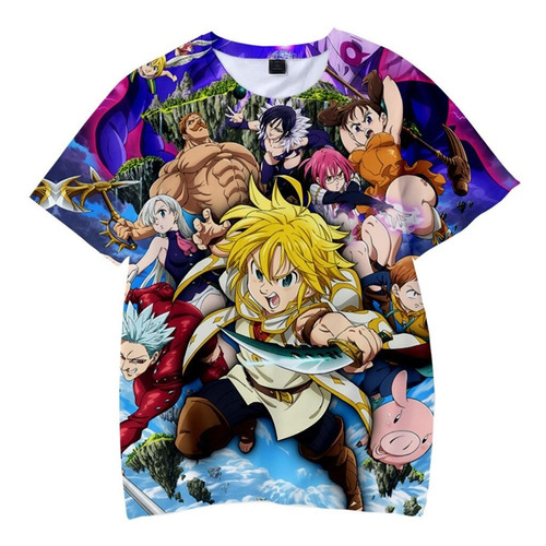 Camiseta Anime Siete Pecados Capitales Nanatsu No Taizai 3d